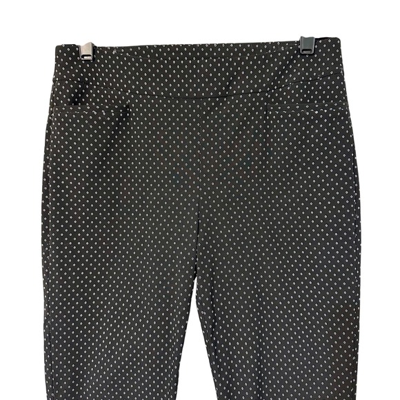 Chicos Black White Polka Dot Pull-On Straight Leg Ankle Pants Women Size 0P(6P) - Picture 2 of 11
